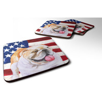 "Caroline's Treasures English Bulldog Patriotic Decorative coasters, Multicolor"