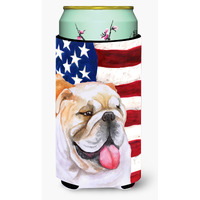 "Caroline's Treasures English Bulldog Patriotic Decorative Can Hugger, Tall Boy, Multicolor"