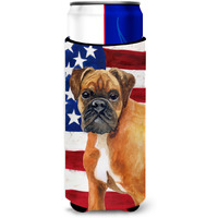 "Caroline's Treasures German Boxer Patriotic Decorative Can Hugger, Slim, Multicolor"