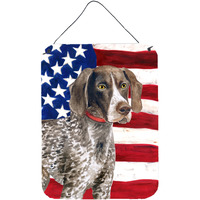 "Caroline's Treasures German Shorthaired Pointer Patriotic Metal Print, 16"" x 12"", Multicolor"