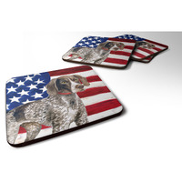 "Caroline's Treasures German Shorthaired Pointer Patriotic Decorative coasters, Multicolor"