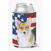 "Caroline's Treasures Pembroke Corgi Patriotic Decorative Can Hugger, Multicolor"