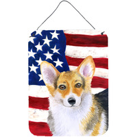 "Caroline's Treasures Pembroke Corgi Patriotic Metal Print, 16"" x 12"", Multicolor"