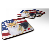 "Caroline's Treasures Pembroke Corgi Patriotic Decorative coasters, Multicolor"