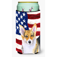 "Caroline's Treasures Pembroke Corgi Patriotic Decorative Can Hugger, Tall Boy, Multicolor"