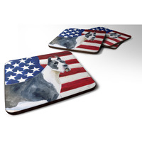 "Caroline's Treasures Harlequin Dane Patriotic Decorative coasters, Multicolor"