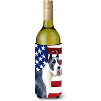 "Caroline's Treasures Harlequin Dane Patriotic Decorative Bottle Hugger, 750ml, Multicolor"