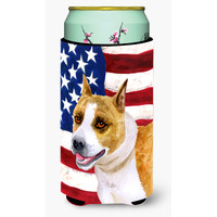 "Caroline's Treasures American Staffordshire Patriotic Decorative Can Hugger, Tall Boy, Multicolor"