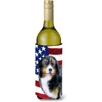 "Caroline's Treasures Bernese Mountain Dog Patriotic Decorative Bottle Hugger, 750ml, Multicolor"