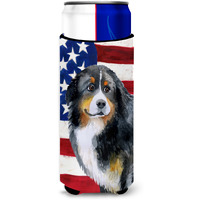 "Caroline's Treasures Bernese Mountain Dog Patriotic Decorative Can Hugger, Slim, Multicolor"