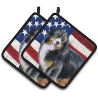 "Caroline's Treasures Bernese Mountain Dog Patriotic Decorated pot holder, 7.5H x 7.5W, USA American Flag"
