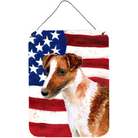 "Caroline's Treasures Smooth Fox Terrier Patriotic Metal Print, 16"" x 12"", Multicolor"
