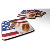 "Caroline's Treasures Smooth Fox Terrier Patriotic Decorative coasters, Multicolor"