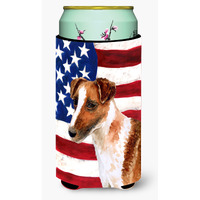 "Caroline's Treasures Smooth Fox Terrier Patriotic Decorative Can Hugger, Tall Boy, Multicolor"