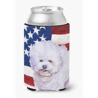 "Caroline's Treasures Bichon Frise Patriotic Decorative Can Hugger, Multicolor"