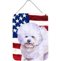 "Caroline's Treasures Bichon Frise Patriotic Metal Print, 16"" x 12"", Multicolor"