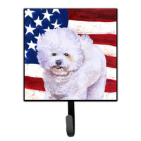 "Caroline's Treasures Bichon Frise Patriotic Wall Hook, Small, Multicolor"