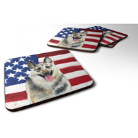 "Caroline's Treasures East-European Shepherd Patriotic Decorative coasters, Multicolor"