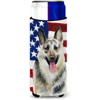 "Caroline's Treasures East-European Shepherd Patriotic Decorative Can Hugger, Slim, Multicolor"