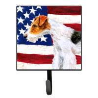 "Caroline's Treasures Fox Terrier Patriotic Wall Hook, Small, Multicolor"