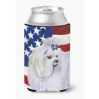 "Caroline's Treasures Maltese Patriotic Decorative Can Hugger, Multicolor"