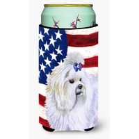 "Caroline's Treasures Maltese Patriotic Decorative Can Hugger, Tall Boy, Multicolor"