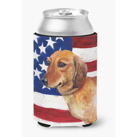 "Caroline's Treasures Dachshund Patriotic Decorative Can Hugger, Multicolor"