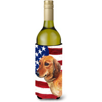 "Caroline's Treasures Dachshund Patriotic Decorative Bottle Hugger, 750ml, Multicolor"
