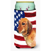 "Caroline's Treasures Dachshund Patriotic Decorative Can Hugger, Tall Boy, Multicolor"