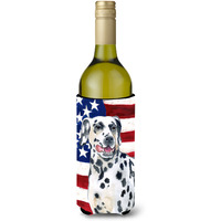 "Caroline's Treasures Dalmatian Patriotic Decorative Bottle Hugger, 750ml, Multicolor"