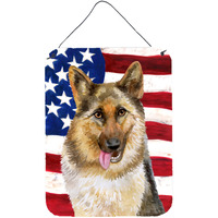 "Caroline's Treasures German Shepherd Patriotic Metal Print, 16"" x 12"", Multicolor"