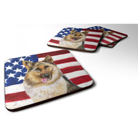"Caroline's Treasures German Shepherd Patriotic Decorative coasters, Multicolor"