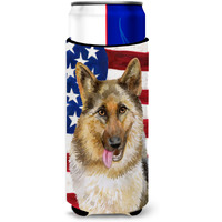 "Caroline's Treasures German Shepherd Patriotic Decorative Can Hugger, Slim, Multicolor"