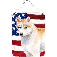 "Caroline's Treasures Siberian Husky Patriotic Metal Print, 16"" x 12"", Multicolor"