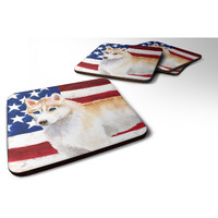 "Caroline's Treasures Siberian Husky Patriotic Decorative coasters, Multicolor"