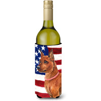 "Caroline's Treasures Miniature Pinscher Patriotic Decorative Bottle Hugger, 750ml, Multicolor"