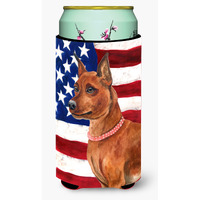 "Caroline's Treasures Miniature Pinscher Patriotic Decorative Can Hugger, Tall Boy, Multicolor"