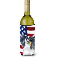 "Caroline's Treasures Papillon Patriotic Decorative Bottle Hugger, 750ml, Multicolor"