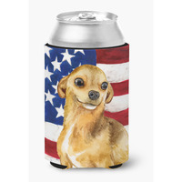 "Caroline's Treasures Chihuahua Patriotic Decorative Can Hugger, Multicolor"