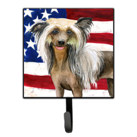 "Caroline's Treasures Chinese Crested Patriotic Wall Hook, Small, Multicolor"