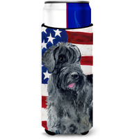 "Caroline's Treasures Giant Schnauzer Patriotic Decorative Can Hugger, Slim, Multicolor"