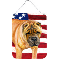 "Caroline's Treasures Shar Pei Patriotic Metal Print, 16"" x 12"", Multicolor"
