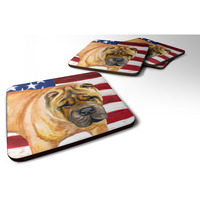 "Caroline's Treasures Shar Pei Patriotic Decorative coasters, Multicolor"