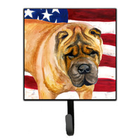 "Caroline's Treasures Shar Pei Patriotic Wall Hook, Small, Multicolor"