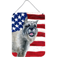 "Caroline's Treasures Schnauzer Patriotic Metal Print, 16"" x 12"", Multicolor"