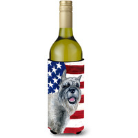 "Caroline's Treasures Schnauzer Patriotic Decorative Bottle Hugger, 750ml, Multicolor"