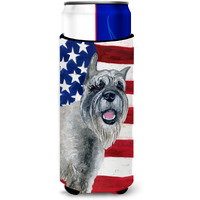 "Caroline's Treasures Schnauzer Patriotic Decorative Can Hugger, Slim, Multicolor"