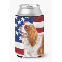 "Caroline's Treasures Cavalier Spaniel Patriotic Decorative Can Hugger, Multicolor"