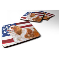 "Caroline's Treasures Cavalier Spaniel Patriotic Decorative coasters, Multicolor"
