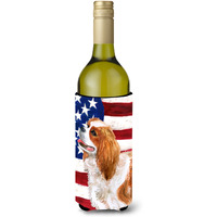 "Caroline's Treasures Cavalier Spaniel Patriotic Decorative Bottle Hugger, 750ml, Multicolor"